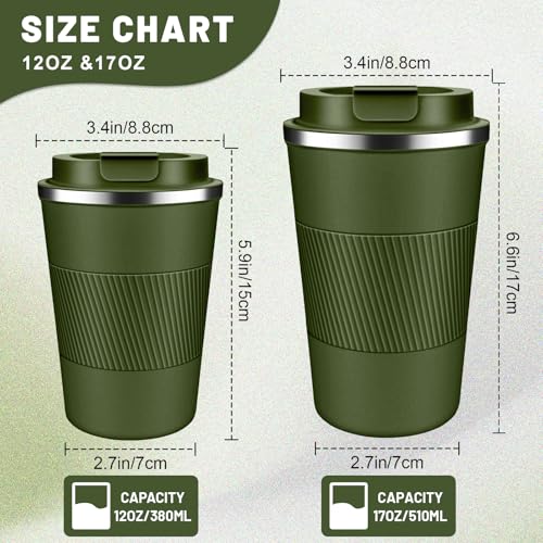 Insulated Coffee Tumblers with Flip Lid 12oz