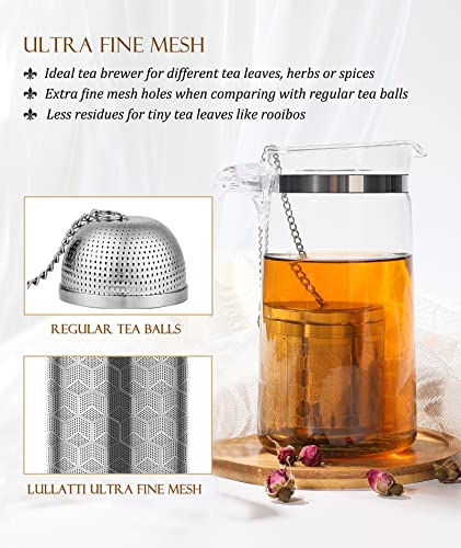 2+1）Pack 304 Steel Fine Mesh Tea Infusers for Loose Leaf Tea