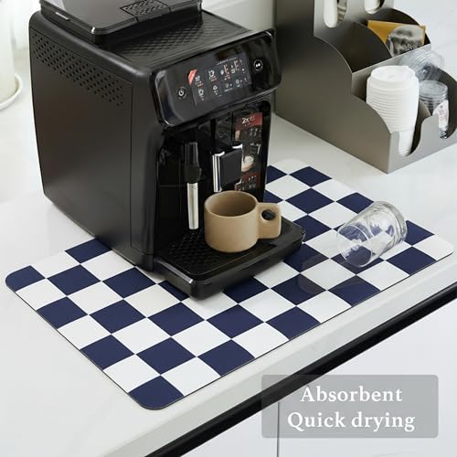 Checkered Dish Drying Mat for Kitchen Counter