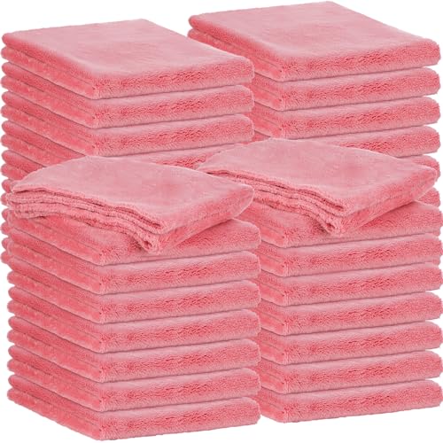 30 Pcs 16 x 16 Inch Edgeless Microfiber Plush Towels for Cars Detailing Drying Wash Polishing Absorbent Cleaning Cloths (30 Count)