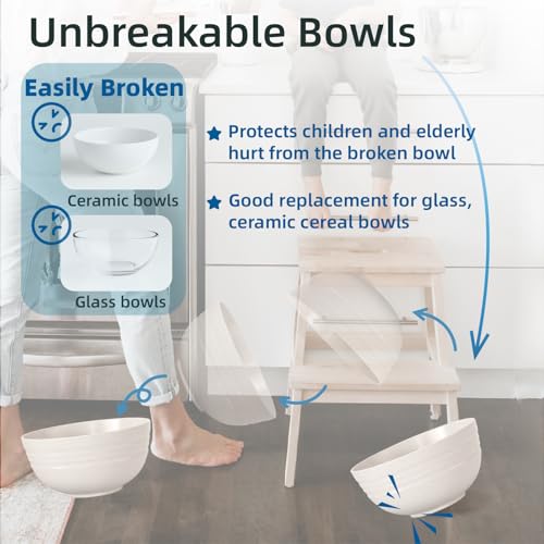 Non Ceramic】 68 Oz Salad Bowls (6 Count)