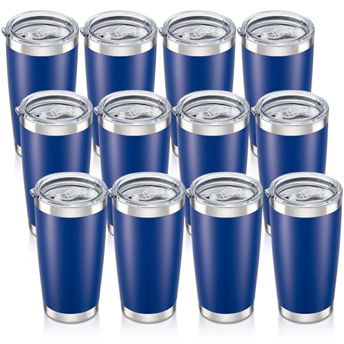 20 oz Tumbler with Lid Stainless Steel Insulated Tumblers Bulk Cups Mug (12 Count)