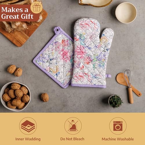 100% Cotton Oven Mitt & Pot Holder Set