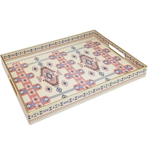 Plastic Serving Tray with Handles for Coffee Table