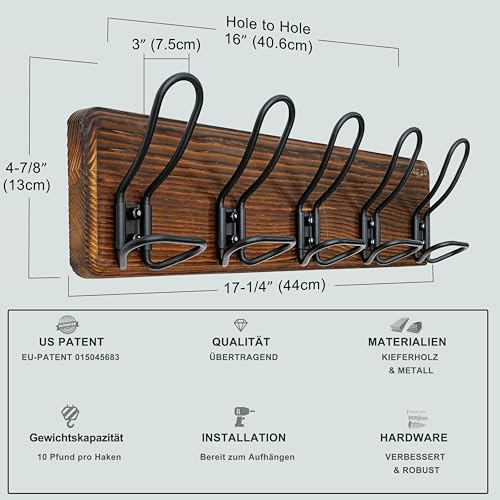 Coat Rack Wall Mounted (2 Count)