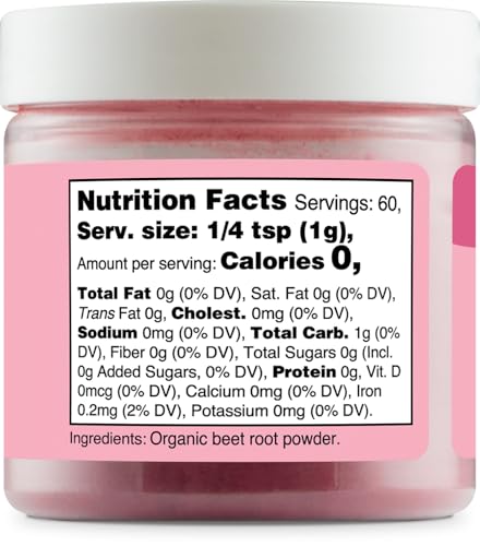 Pink Plant Based Food Coloring From Organic Beet Root Powder (2.1 Ounce)