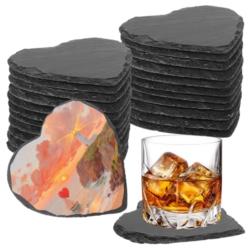 24 PCS Slate Drink Coasters Bulk (24 Count)