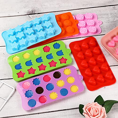 Flower Shape Chocolate Candy Molds Set (6 Count)