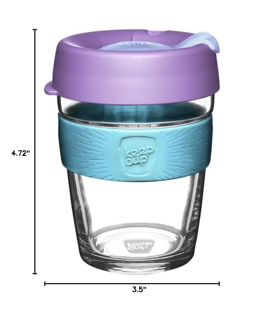 Dishwasher safe glass coffee cup and lid