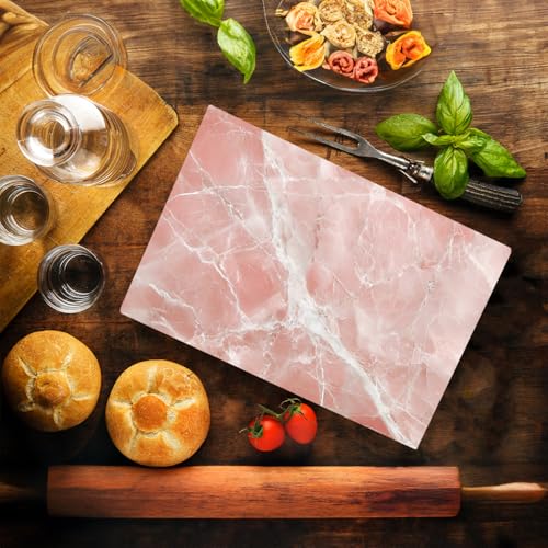 White Pink Rose Quartz Agate Marble Kitchen Glass Cutting Board Ocean Decorative Gift Marbled Granite Stone Rock Gift For Her Mom Wife