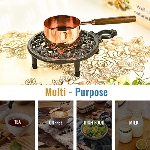 Cast Iron Teapot Warmer Dish Cups Heater Pot Trivet