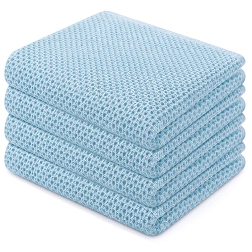 100% Cotton Waffle Weave Kitchen Dish Towels 4 (4 Count)