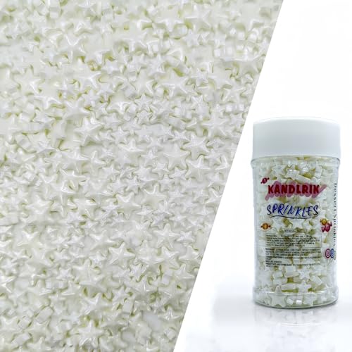 Mixed Size White Stars Sprinkles Edible Stars Cake Decorating Stars Cake Decorations Cupcake Toppers Cookie Decorating Perfect for Cakes (3 Ounce)