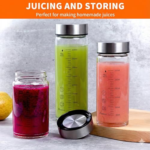 Glass Juice Bottles 6 Pack 20 oz (6 Count)