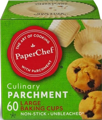 Large Parchment Baking Cups Nonstick Easy Release 60 Count (60 ct)