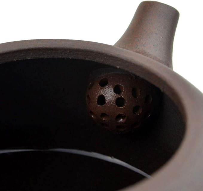 Teapot Chinese Gongfu cha Xishi Pot 7oz /210cc Purple clay ceramics Zini for Loose Tea (Dark brown)