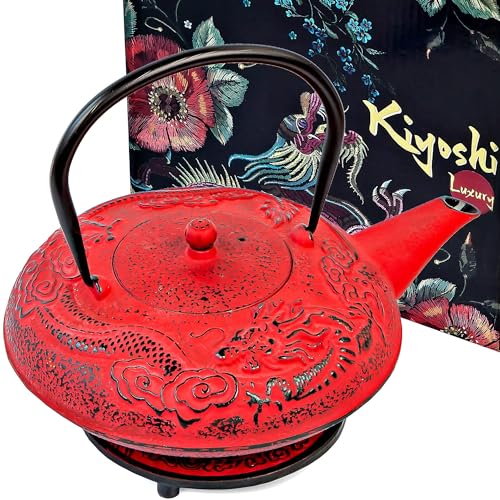 40 Oz Red Dragon Cast Iron Teapot