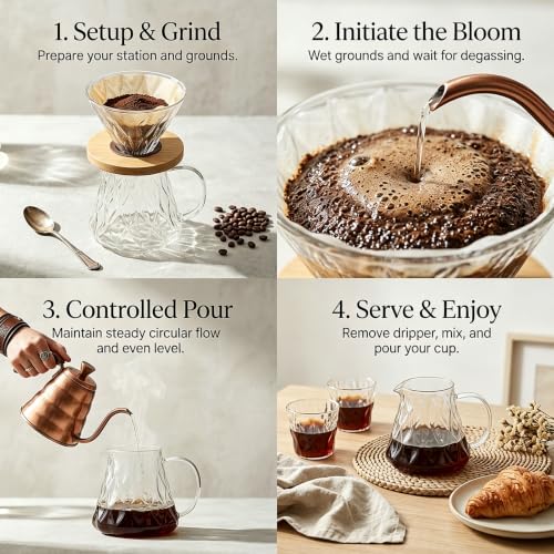 Glass Pour Over Coffee Maker Set