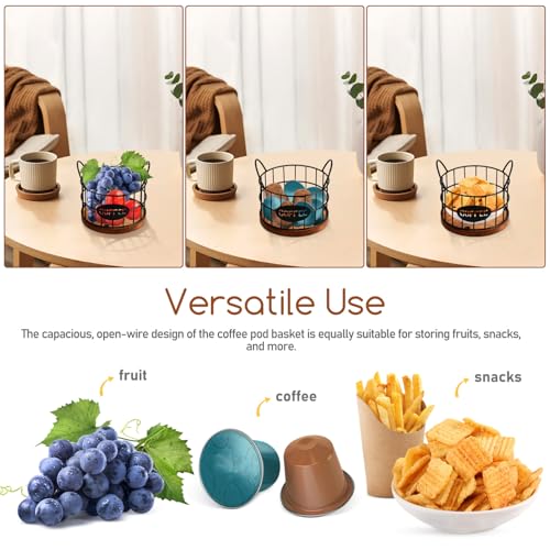 Coffee Pod Storage Basket Wire Coffee Pod Holder for Container Storage Open