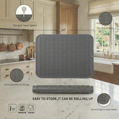 Silicone Dish Drying Mat for Multiple Usage