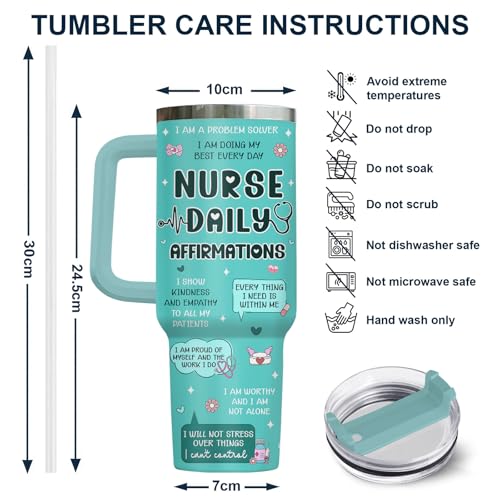 Nurse Life Funny Daily 40 oz Tumbler with Handle