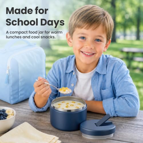 12oz Insulated Vacuum Food Jar with Buckle Lid Wide Mouth Soup Thermo for Hot Food Kids Leakproof Stainless Steel Lunch Container