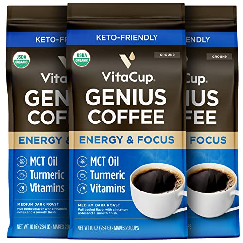 Organic Genius Coffee Medium Dark Roast Ground Coffee (30 Ounce)