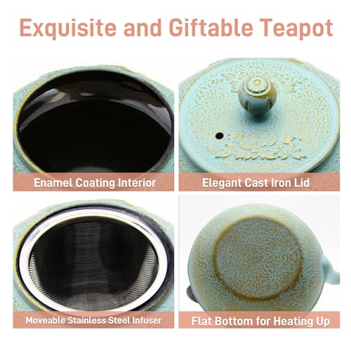 30.4oz Small Cast Iron Tea Kettle
