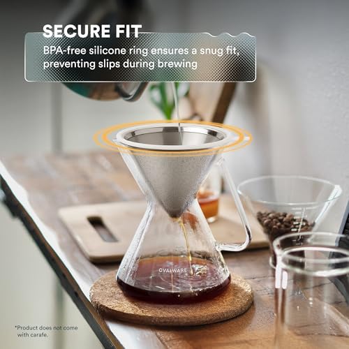 Upgraded Pour Over Coffee Filter with Silicone Tab