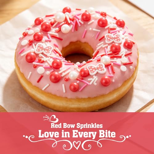 Red Bow Sprinkles 130g (4.58 Ounce)