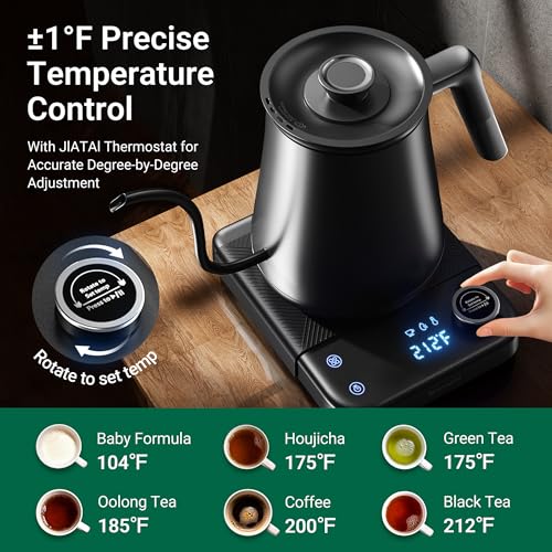 Gooseneck Electric Kettle HIYAKOI with ±1℉ Temperature Control