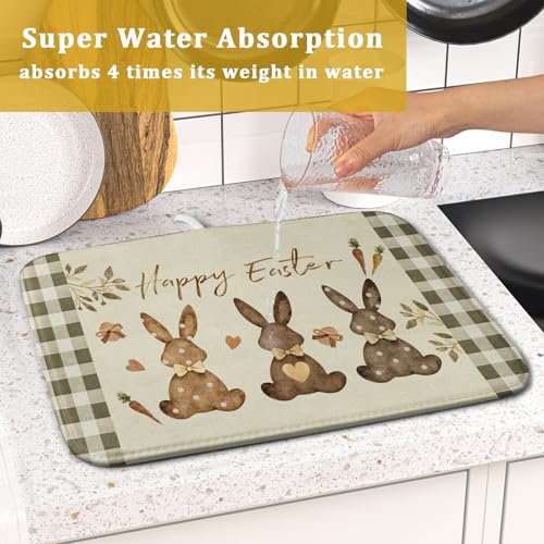 Happy Easter Dish Drying Mat for Countertop