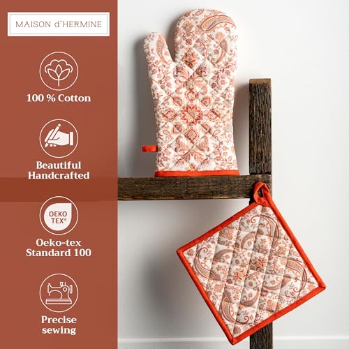 100% Cotton Oven Mitt & Pot Holder Set (2 Count)
