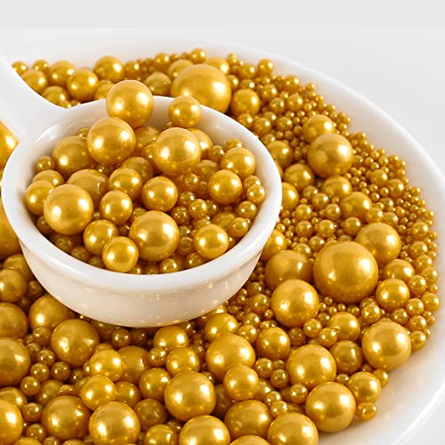 Gold Pearl Sugar Sprinkles (4.58 Ounce)