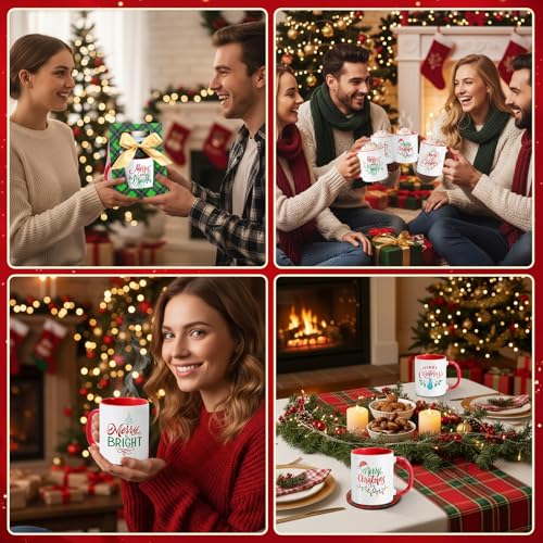 12 Sets Christmas Coffee Mugs with Mug Boxes 12 oz (12 Count)