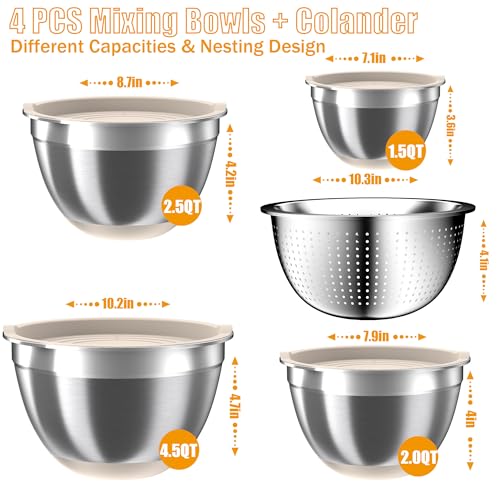 Mixing Bowls with Airtight Lids Set (8 Count)
