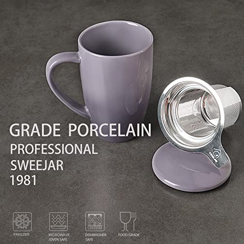 Sweejar Porcelain Tea Infuser Mug with Lid