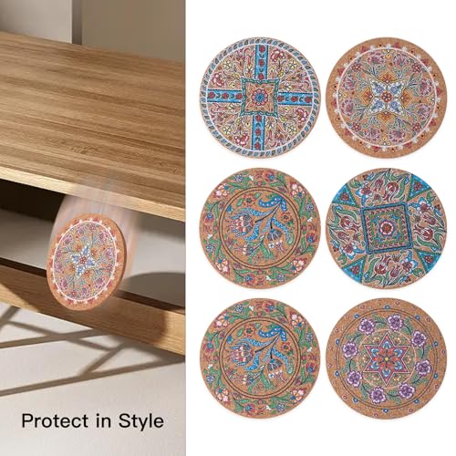 Cork Coasters for Drinks Absorbent Non Slip 12pcs 4 Inch Turkish (12 Count)