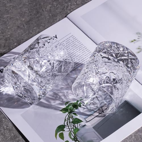 Crystal Whiskey Glasses Set of 2 Hand Blown Old Fashioned Glasses (2 Count)