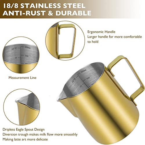 Stainless Steel Milk Frothing Pitcher 12 oz