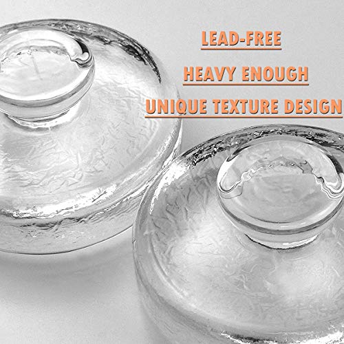5 Pack Glass Fermentation Weights with Easy Grip Handle and Unique Texture Design for Large Wide Mouth Mason Jars (5 Count)