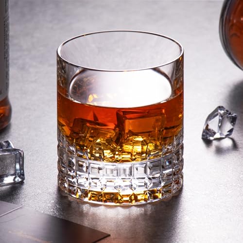 Crystal Whiskey Glasses Set of 2 Old Fashioned Glasses Stemless (2 Count)