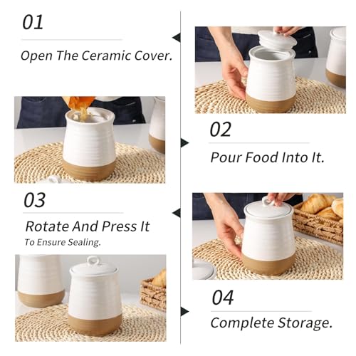 Ceramic Food Storage Jars (3 Count)