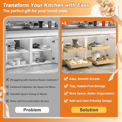 Pull Out Drawers for Cabinets Birch Wood