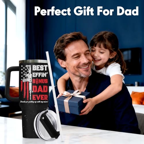 Bonus Dad Best Step Ever Nutrition 40 oz Tumbler with Handle