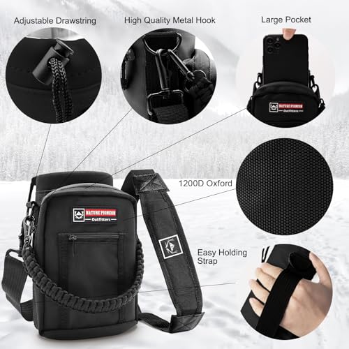 32 oz Insulated Water Bottle with Carrier Bag & 3 Lids