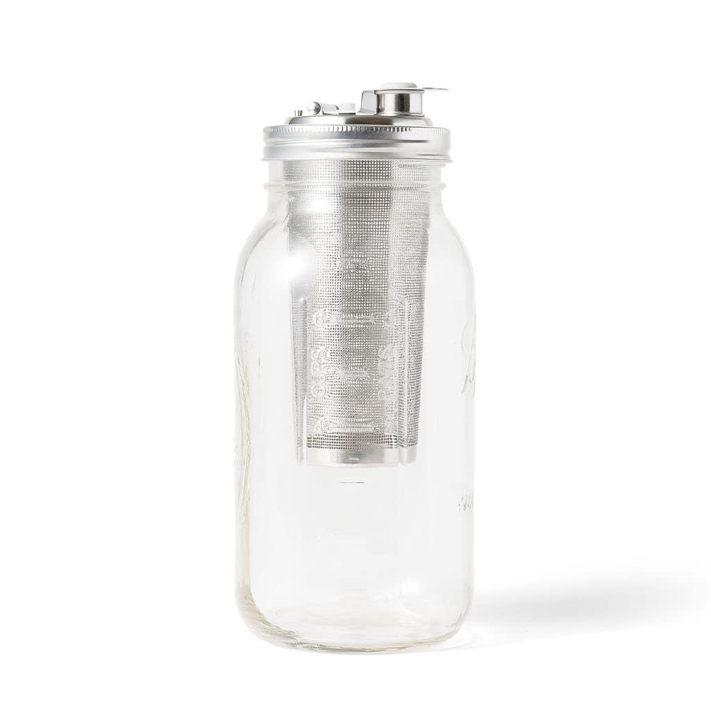 Stainless steel strainer lid for cold brew coffee