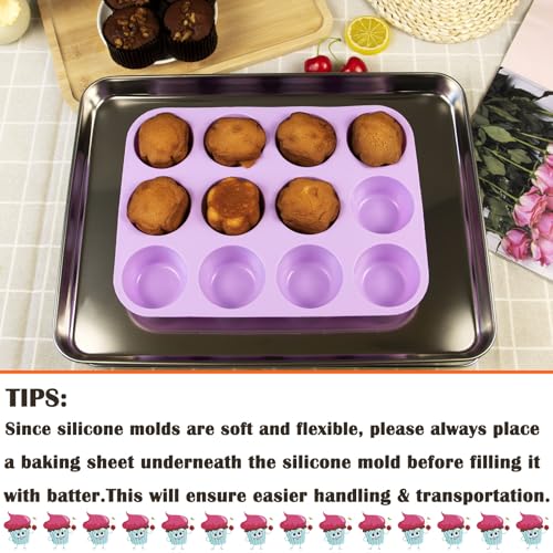 12 Cups Silicone Mini Muffin Pan Set
