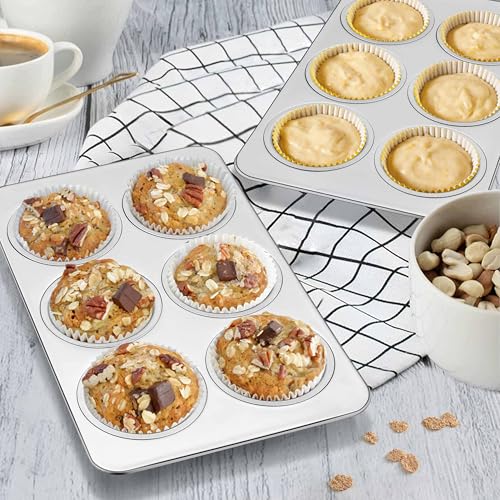1 Pack Stainless Steel Muffin Pan (2.5 Count)