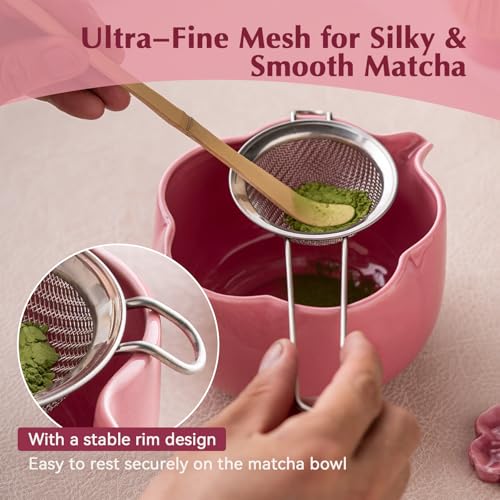 Matcha Set 8Pcs Floral Ceramic Matcha Kit with Matcha Whisk